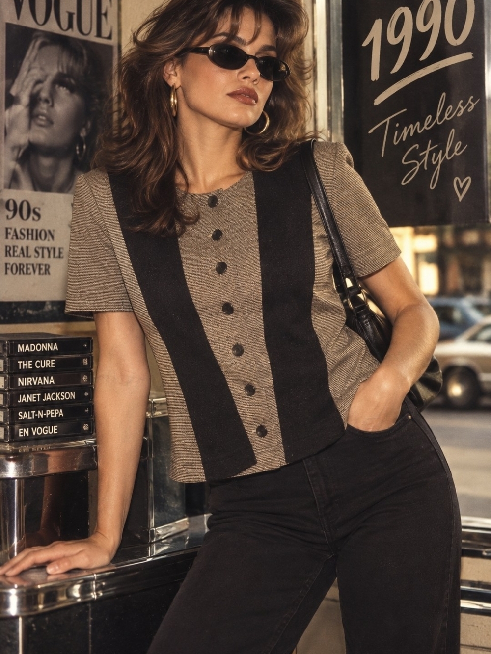 vintage 90s sag harbor petite office siren blouse